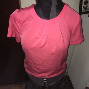 J Crew Factory MP pink pin tuck blouse with split back
